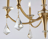 Bethel Stain Brass Chandelier in Iron & Crystal