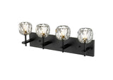 Bethel Black Wall Sconce in Metal & Crystal