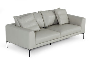 VIG Furniture Divani Casa Jacoba - Modern Light Grey Leather Sofa VGKKKF2620-GRY-3