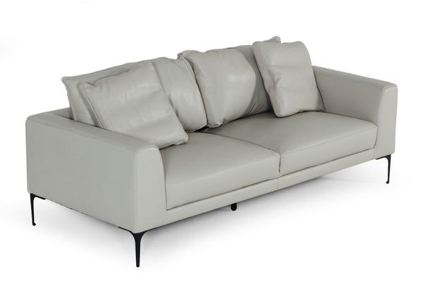 VIG Furniture Divani Casa Jacoba - Modern Light Grey Leather Sofa VGKKKF2620-GRY-3