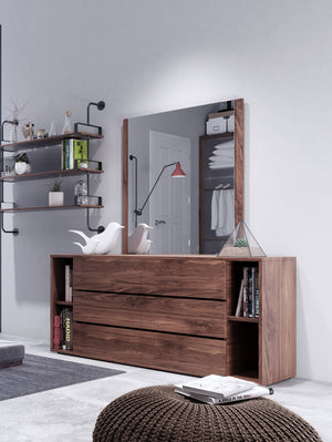 VIG Furniture Nova Domus Jagger Modern Walnut Dresser & Mirror Set VGMABR-55-DRS-SET