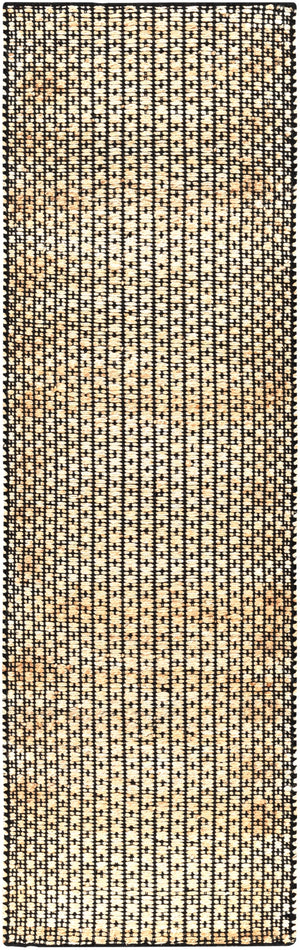 Jasmine JAM-2300 Cottage Jute, Cotton Rug JAM2300-268 Black, Beige 80% Jute, 20% Cotton 2'6" x 8'