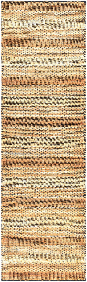 Jasmine JAM-2301 Cottage Jute, Cotton Rug JAM2301-268 Black, Tan 80% Jute, 20% Cotton 2'6" x 8'