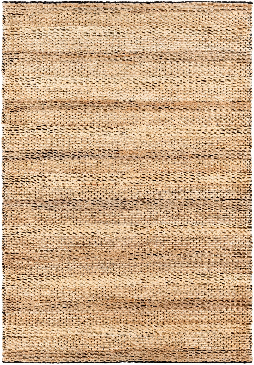 Jasmine JAM-2301 Cottage Jute, Cotton Rug JAM2301-81012 Black, Tan 80% Jute, 20% Cotton 8'10" x 12'
