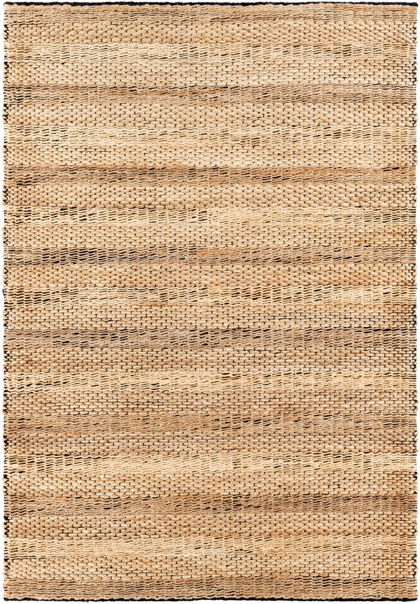 Jasmine JAM-2301 Cottage Jute, Cotton Rug JAM2301-81012 Black, Tan 80% Jute, 20% Cotton 8'10" x 12'
