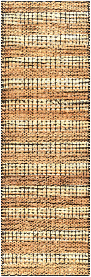 Jasmine JAM-2302 Cottage Jute, Cotton Rug JAM2302-268 Black, Beige, Camel 80% Jute, 20% Cotton 2'6" x 8'