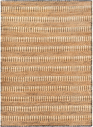 Jasmine JAM-2302 Cottage Jute, Cotton Rug JAM2302-81012 Black, Beige, Camel 80% Jute, 20% Cotton 8'10" x 12'