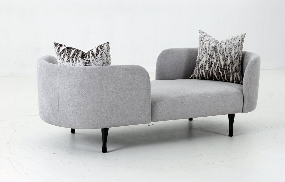 VIG Furniture Divani Casa Jamie - Glam Light Blue Fabric Two Seater Chaise VGODZW-21014-A0-GRY-L