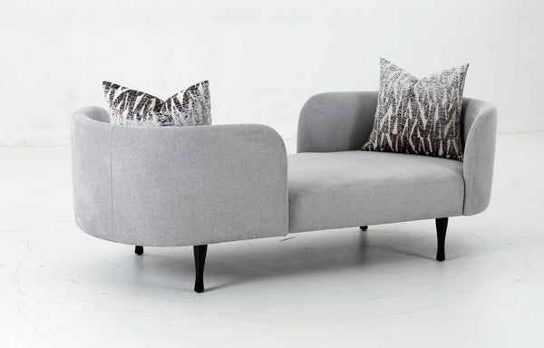 VIG Furniture Divani Casa Jamie - Glam Light Blue Fabric Two Seater Chaise VGODZW-21014-A0-GRY-L