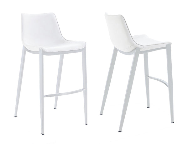 VIG Furniture Modrest Jane - Modern White Counter Stool Set of 2 VGHR-5361C-C-W-BS