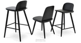 Janelle Stools Set: Janelle Dining Chair and Two Counter Bar Black