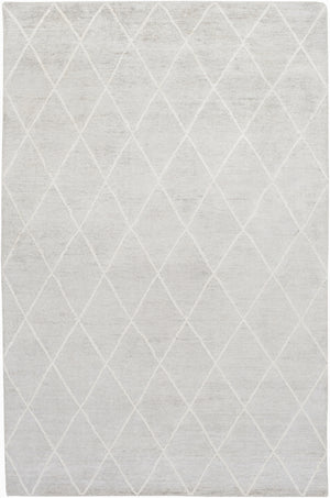 Jaque JAQ-4002 Modern Viscose Rug JAQ4002-913 Light Gray, Ivory 100% Viscose 9' x 13'