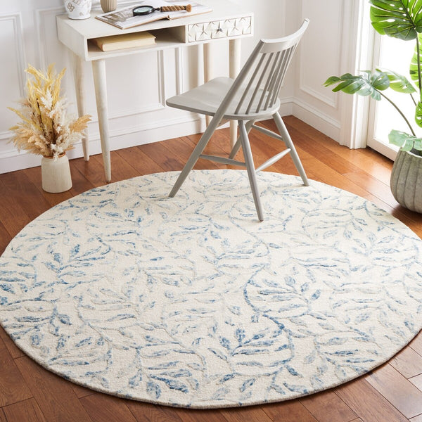 Safavieh Jardin 734 Hand Tufted Country and Floral Rug Ivory / Blue 8' x 10'