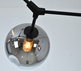 Bethel Matte Black Chandelier in Metal & Glass