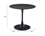 Zuo Modern Opus MDF, Steel Modern Commercial Grade Dining Table Black MDF, Steel