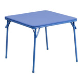 English Elm EE2033 Classic Commercial Grade Kids Game and Activity Folding Table Blue EEV-14686