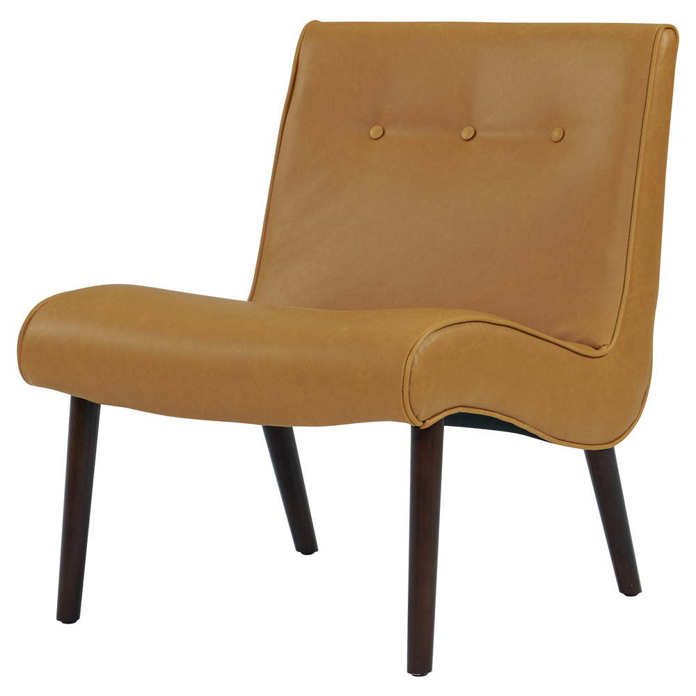 Alexis Stylish Bonded Leather Accent Chair - Tufted Comfort, Mid-Century Design, Fully Assembled!