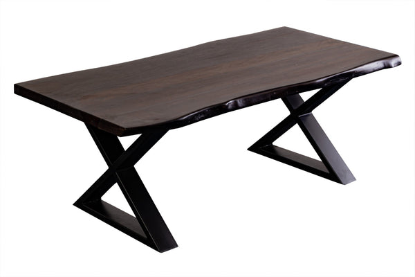 Porter Designs Manzanita Live Edge Solid Acacia Wood Natural Coffee Table Gray 05-196-02-4830X-KIT