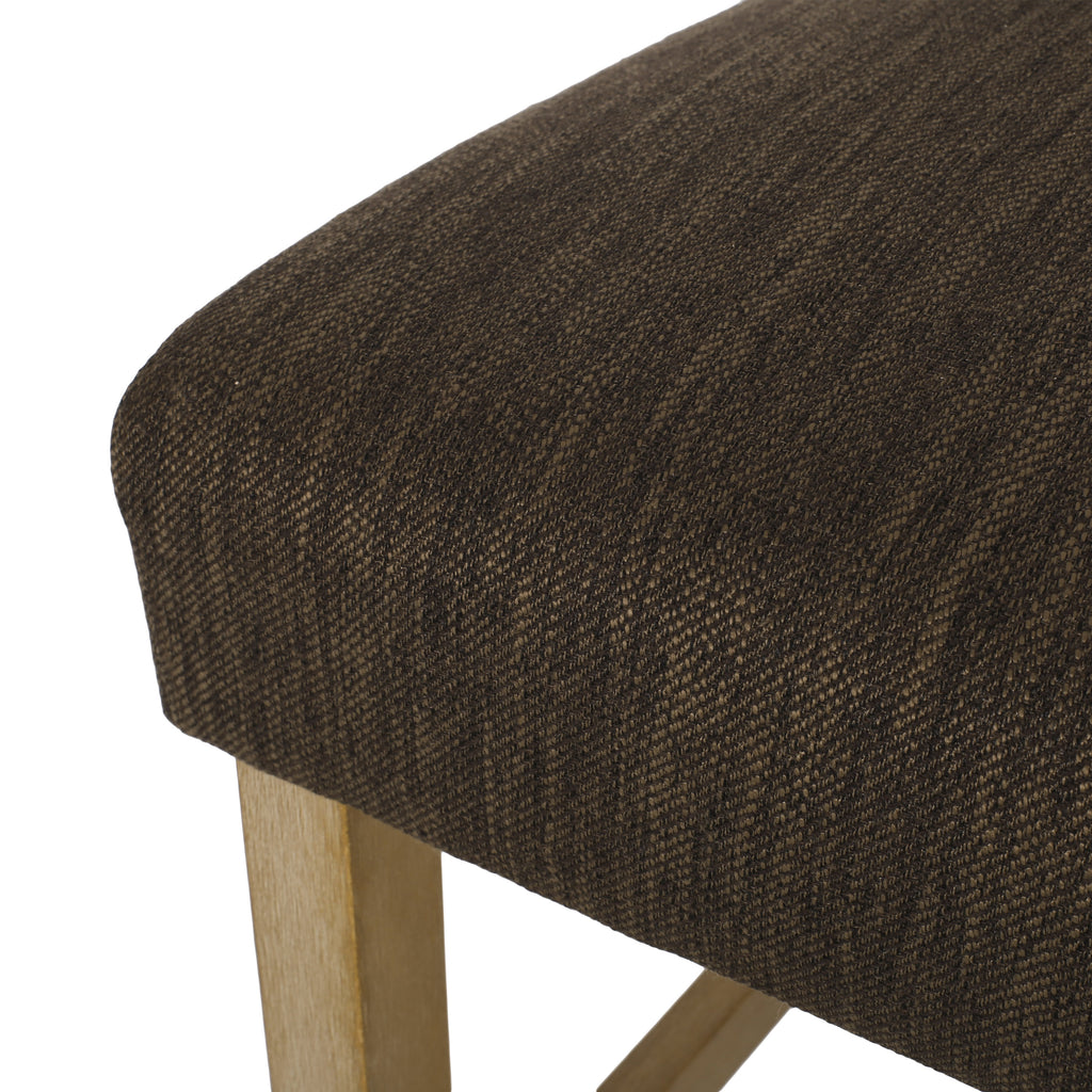 Noble House Rossburg Contemporary Button Tufted Fabric Counter Stools (Set of 2), Brown and Weathered Brown