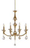 Bethel Stain Brass Chandelier in Iron & Crystal