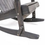 Malibu Outdoor Dark Grey Finish Acacia Wood Adirondack Rocking Chair