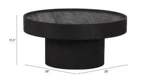 Zuo Modern Watson Mango Wood Modern Commercial Grade Coffee Table Black Mango Wood