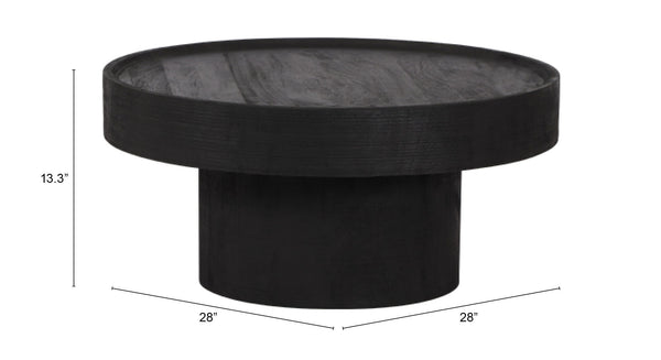 Zuo Modern Watson Mango Wood Modern Commercial Grade Coffee Table Black Mango Wood