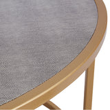 Anza Faux Shagreen Nesting Coffee Table Set of 2 Chronicle Gray