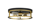 Bethel Black & Gold Flush Mount in Iron