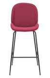 Zuo Modern Miles 100% Polyurethane, Plywood, Steel Modern Commercial Grade Barstool Red, Black 100% Polyurethane, Plywood, Steel