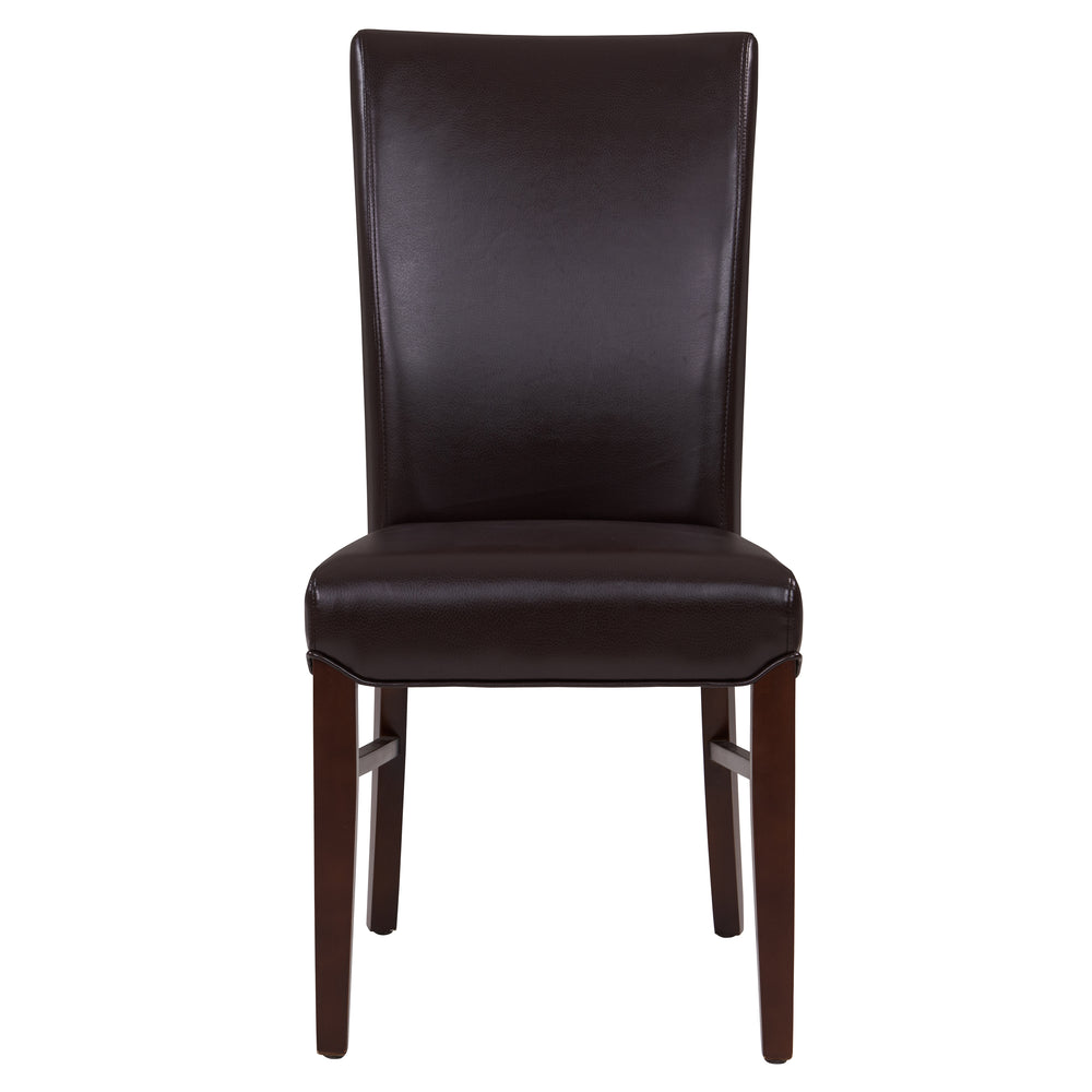 Milton Bonded Leather Dining Chair Set of 2 - Stylish Parsons Accent Chairs for Modern Interiors