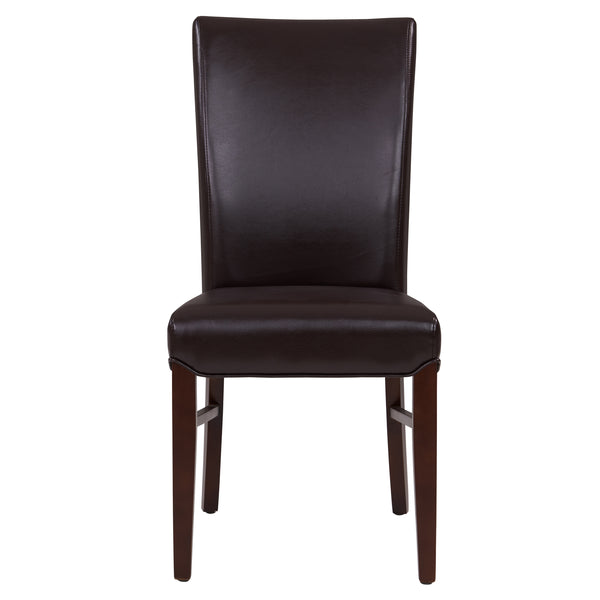 Milton Bonded Leather Dining Chair Set of 2 - Stylish Parsons Accent Chairs for Modern Interiors