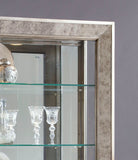 Pulaski Furniture Antique Style 5 Shelf Mirrored Curio Cabinet in Aged Silver 21384-PULASKI 21384-PULASKI