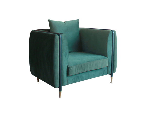 VIG Furniture Divani Casa Jebel - Modern Dark Green Jade Accent Chair VGEUMC-9712SF-GRN-CH