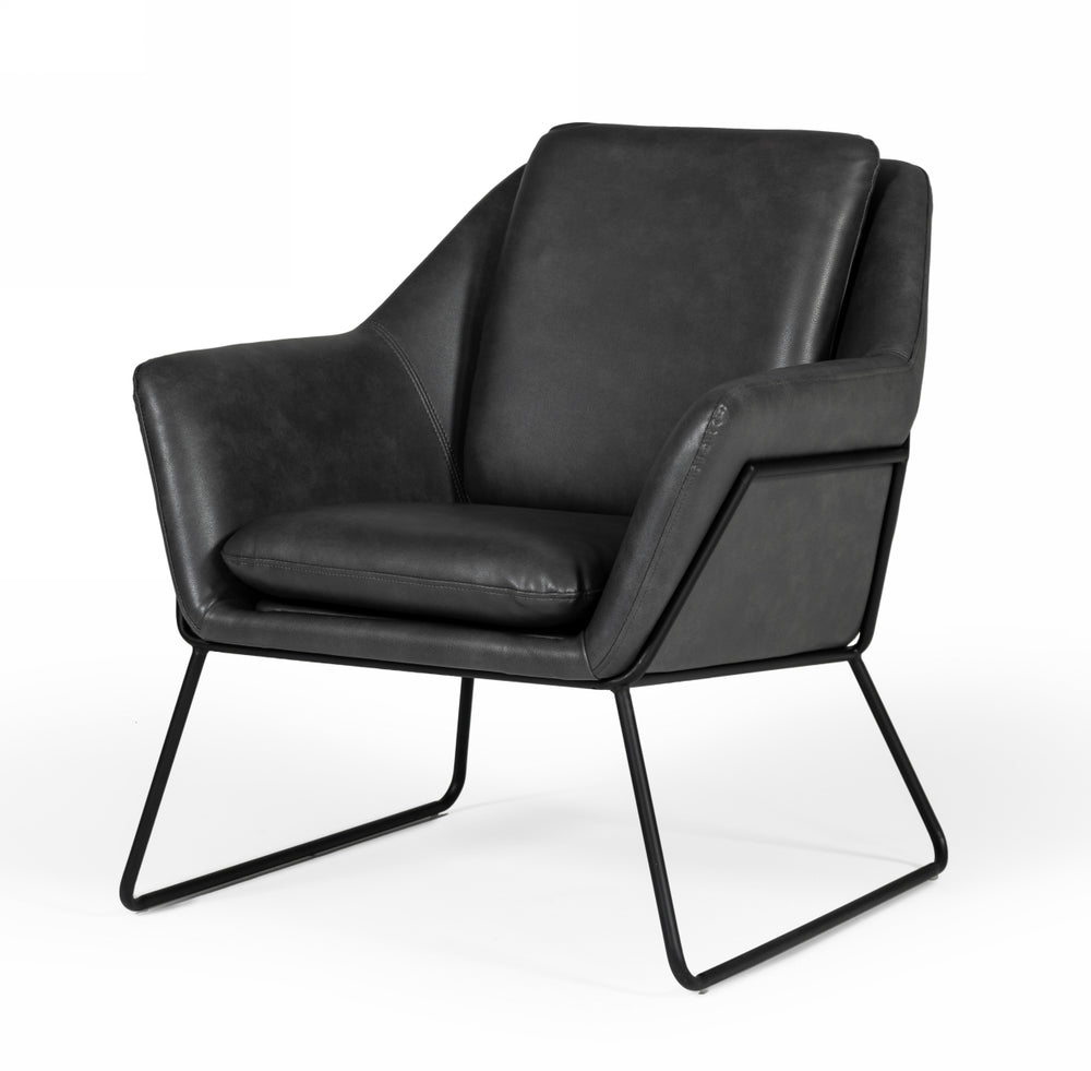 VIG Furniture Modrest Jennifer - Industrial Dark Grey Eco-Leather Accent Chair VGBNEC-090-DKGRY