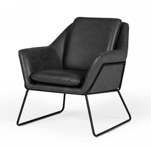 VIG Furniture Modrest Jennifer - Industrial Dark Grey Eco-Leather Accent Chair VGBNEC-090-DKGRY