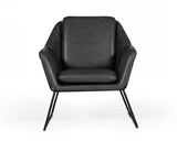 VIG Furniture Modrest Jennifer - Industrial Dark Grey Eco-Leather Accent Chair VGBNEC-090-DKGRY