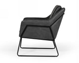VIG Furniture Modrest Jennifer - Industrial Dark Grey Eco-Leather Accent Chair VGBNEC-090-DKGRY