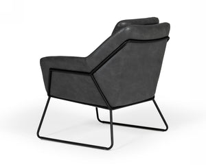 VIG Furniture Modrest Jennifer - Industrial Dark Grey Eco-Leather Accent Chair VGBNEC-090-DKGRY