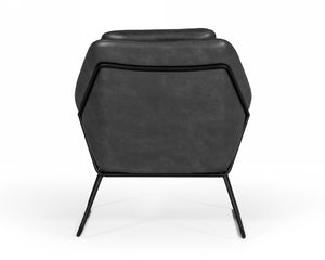 VIG Furniture Modrest Jennifer - Industrial Dark Grey Eco-Leather Accent Chair VGBNEC-090-DKGRY