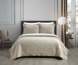 Rhapsody Beige King 3pc Quilt Set