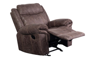 Porter Designs Carrizo Leather-Look Fabric Contemporary Recliner Brown 03-180C-03-7621