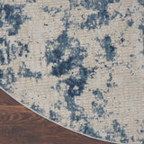 Nourison Rustic Textures RUS16 Painterly Machine Made Power-loomed Indoor Area Rug Grey/Blue 7'10" x round 99446836120