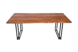 Porter Designs Manzanita Live Edge Solid Acacia Wood Natural Dining Table Brown 07-196-01-DT82HW-KIT