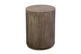 Drum Gray Wash Mango Wood Modern End Table