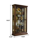 Pulaski Furniture Edwardian 5 Shelf Sliding Door Curio Cabinet in Oak Brown 21015-PULASKI 21015-PULASKI