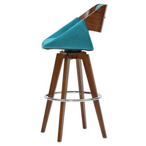 Cyprus 360-Degree Swivel Bar Stool with Mid-Century Design, Comfortable Cushions & Chrome Base