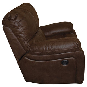 Porter Designs Ramsey Leather-Look Glider Transitional Recliner Brown 03-112C-05-6016