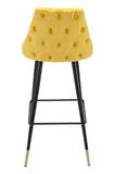 Zuo Modern Piccolo 100% Polyester, Plywood, Steel Modern Commercial Grade Barstool Yellow, Black, Gold 100% Polyester, Plywood, Steel