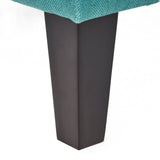 Zahra Contemporary Tufted Fabric Storage Ottoman, Teal and Dark Brown Noble House